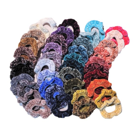 Velvet Scrunchie Set of 3 Earth Tones Sage Green Tropical Mint 3 Pack Gift Set - Picture 7 of 7